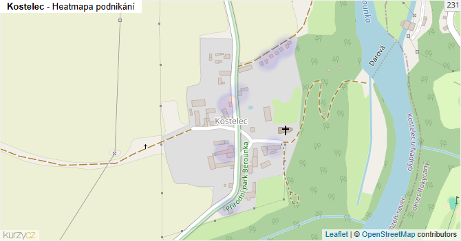 Kostelec - mapa podnikání
