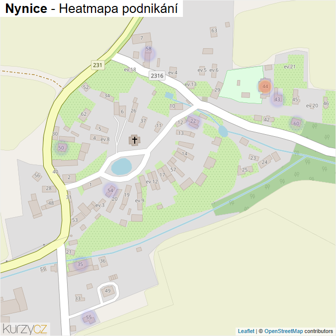 Mapa Nynice - Firmy v části obce.