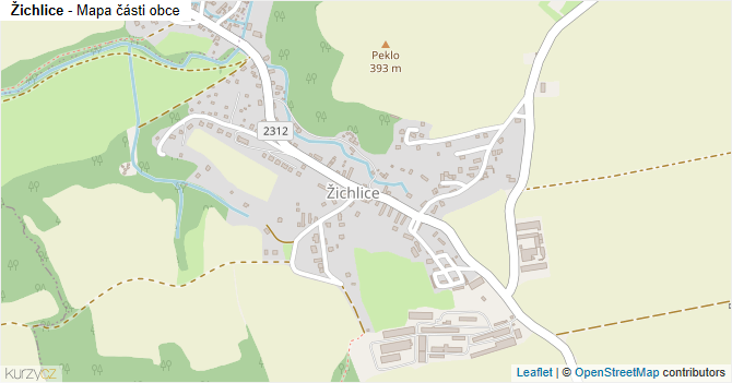 Žichlice - mapa části obce