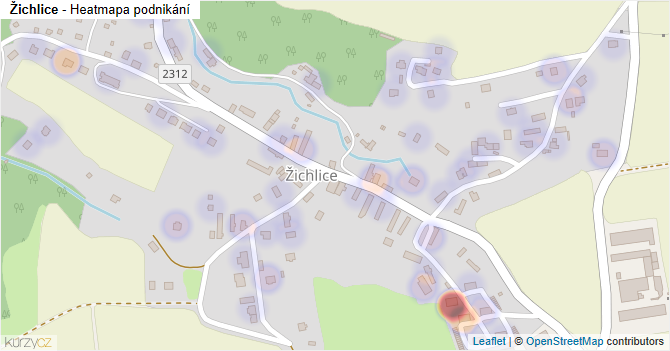 Žichlice - mapa podnikání