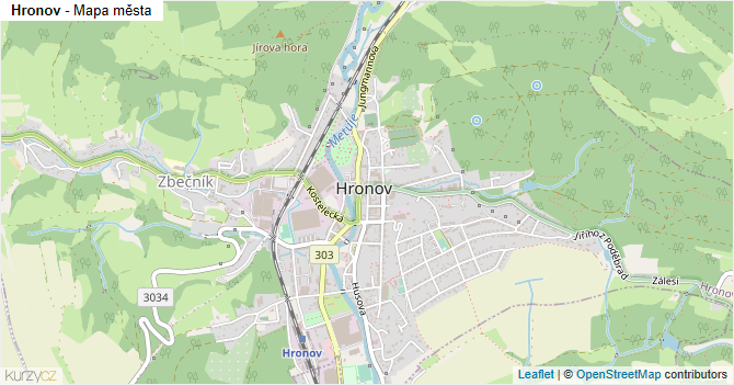 Hronov - mapa města