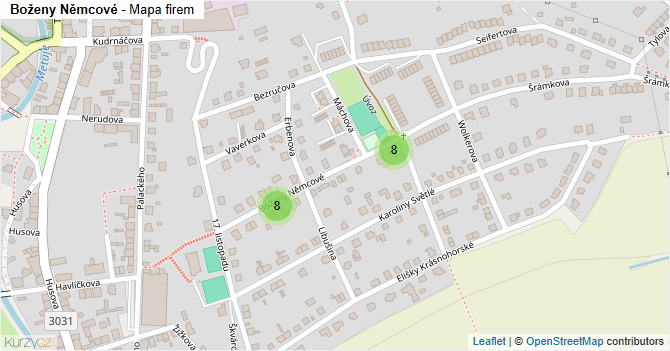 Boženy Němcové - mapa firem