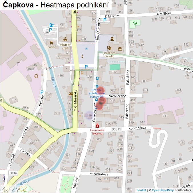 Mapa Čapkova - Firmy v ulici.
