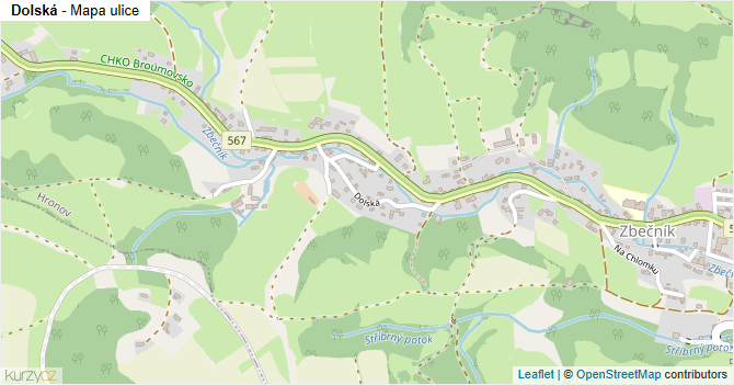 Dolská - mapa ulice