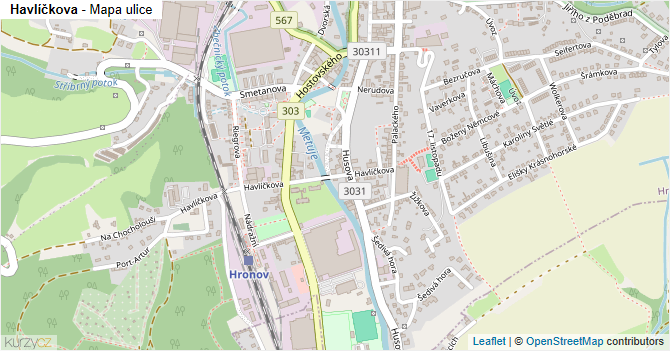Havlíčkova - mapa ulice