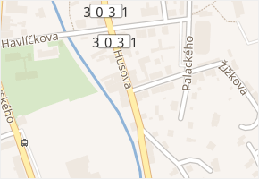 Husova v obci Hronov - mapa ulice