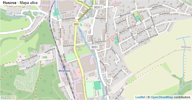 Husova - mapa ulice