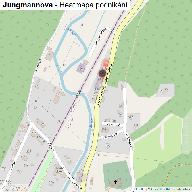 Mapa Jungmannova - Firmy v ulici.