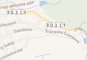 Klicperova v obci Hronov - mapa ulice