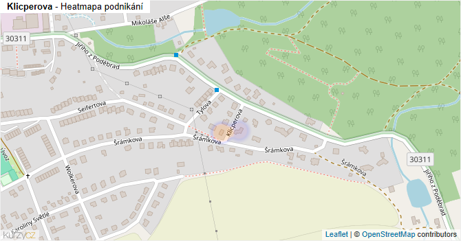 Klicperova - mapa podnikání