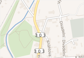 Komenského náměstí v obci Hronov - mapa ulice