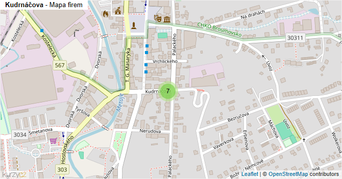 Kudrnáčova - mapa firem