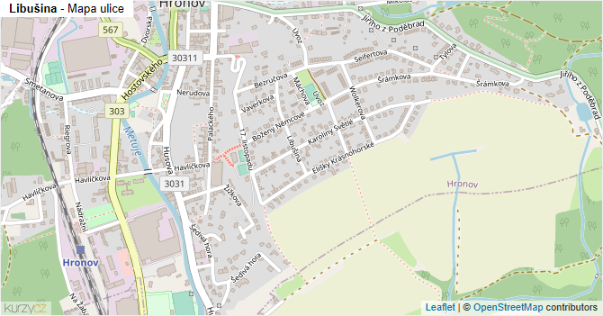 Libušina - mapa ulice