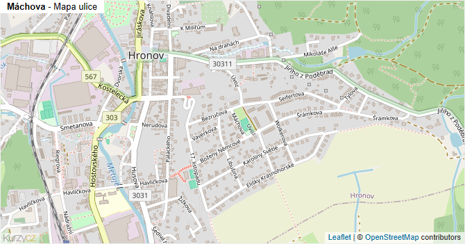 Máchova - mapa ulice