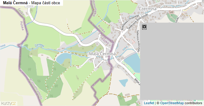 Malá Čermná - mapa části obce