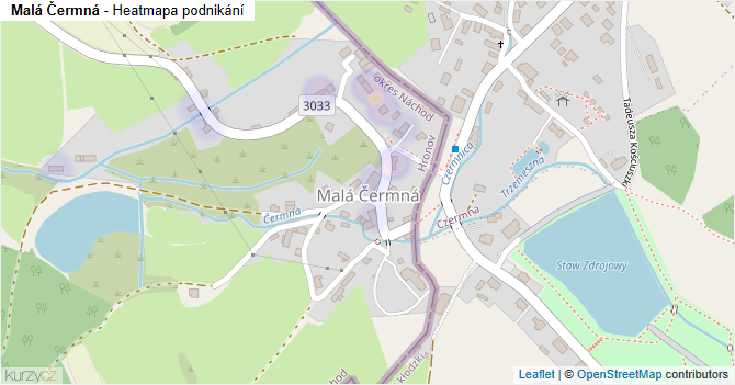 Malá Čermná - mapa podnikání