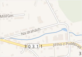 Na drahách v obci Hronov - mapa ulice