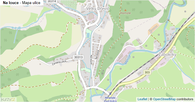 Na louce - mapa ulice