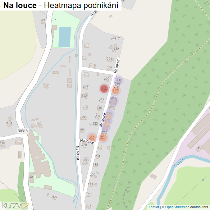 Mapa Na louce - Firmy v ulici.