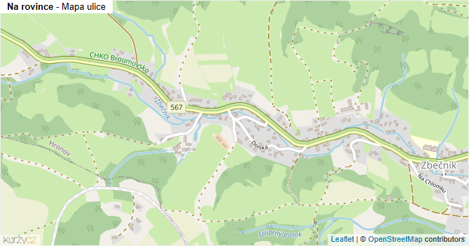 Na rovince - mapa ulice