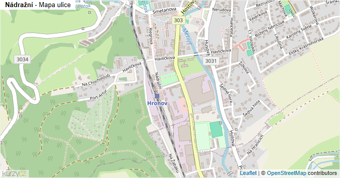 Nádražní - mapa ulice