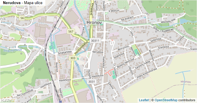 Nerudova - mapa ulice