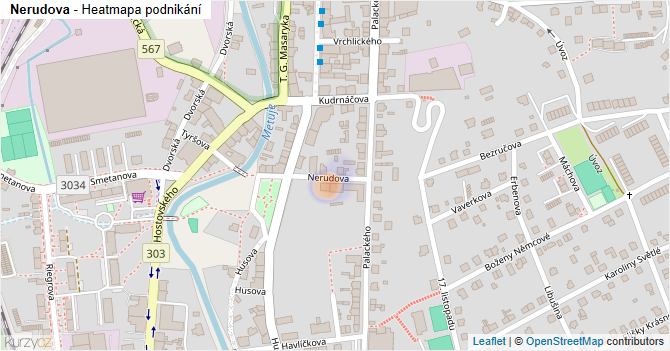 Nerudova - mapa podnikání