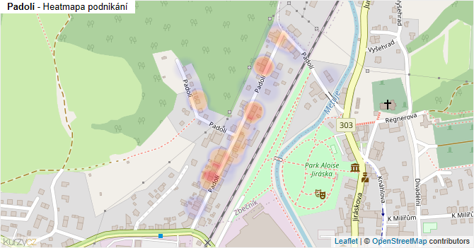 Padolí - mapa podnikání