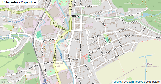 Palackého - mapa ulice