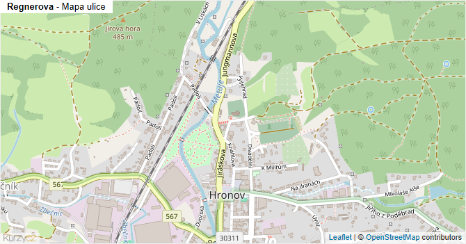 Regnerova - mapa ulice