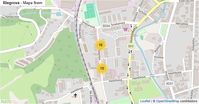 Riegrova - mapa firem