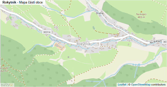 Rokytník - mapa části obce