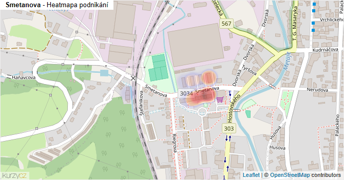 Smetanova - mapa podnikání