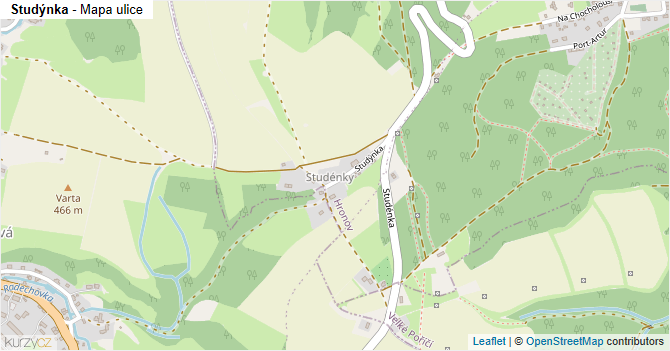 Studýnka - mapa ulice