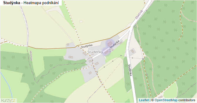 Studýnka - mapa podnikání