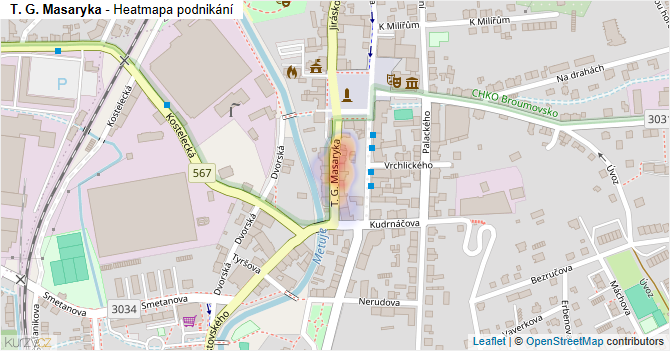 T. G. Masaryka - mapa podnikání