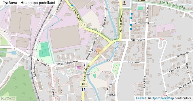 Tyršova - mapa podnikání