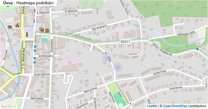 Úvoz - mapa podnikání