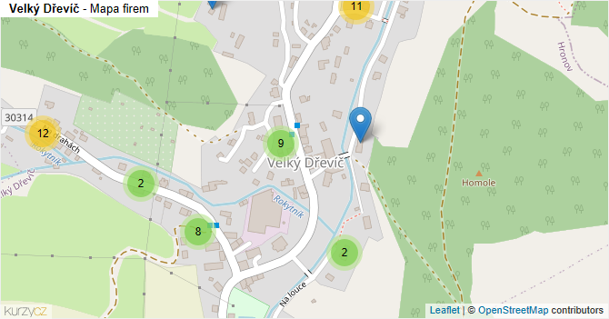 Velký Dřevíč - mapa firem
