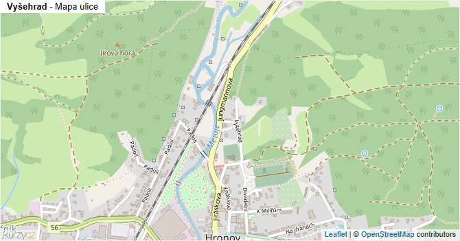 Vyšehrad - mapa ulice