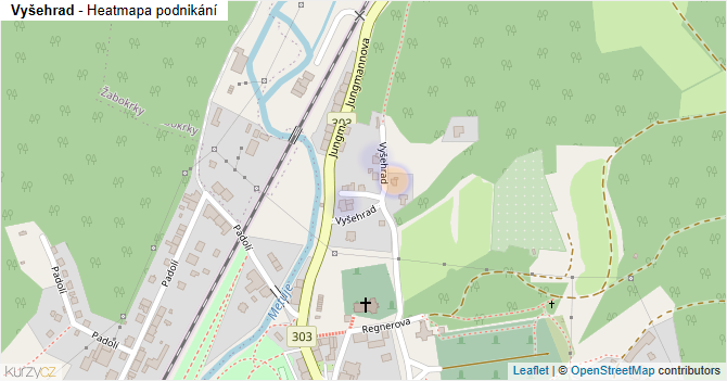 Vyšehrad - mapa podnikání
