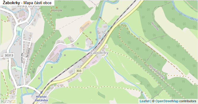 Žabokrky - mapa části obce