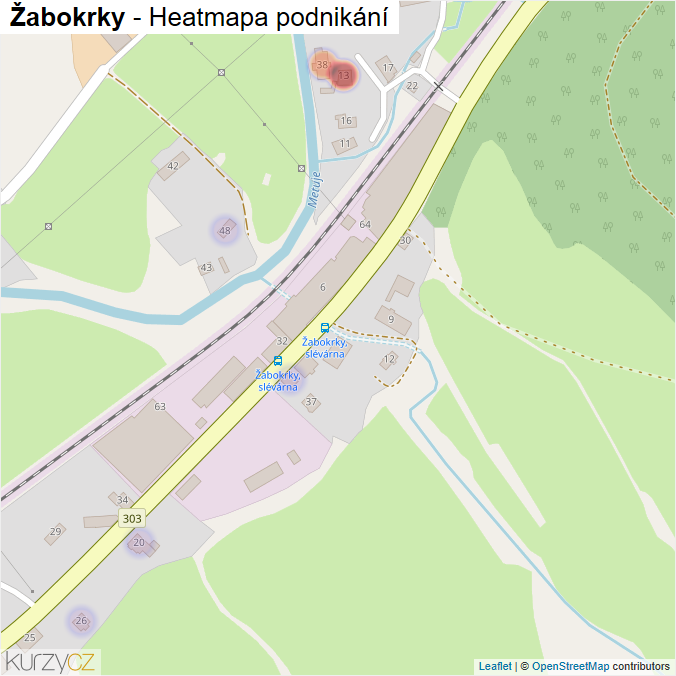 Mapa Žabokrky - Firmy v části obce.