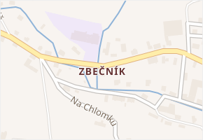 Zbečník v obci Hronov - mapa části obce