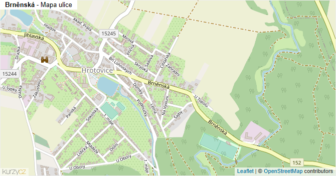 Brněnská - mapa ulice