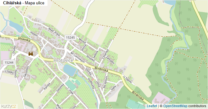 Cihlářská - mapa ulice