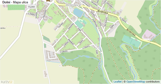 Dolní - mapa ulice