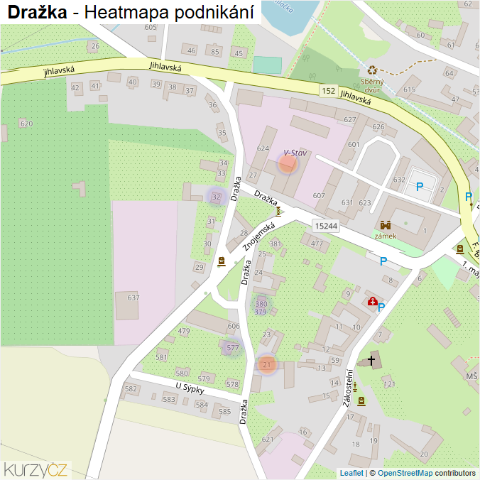 Mapa Dražka - Firmy v ulici.