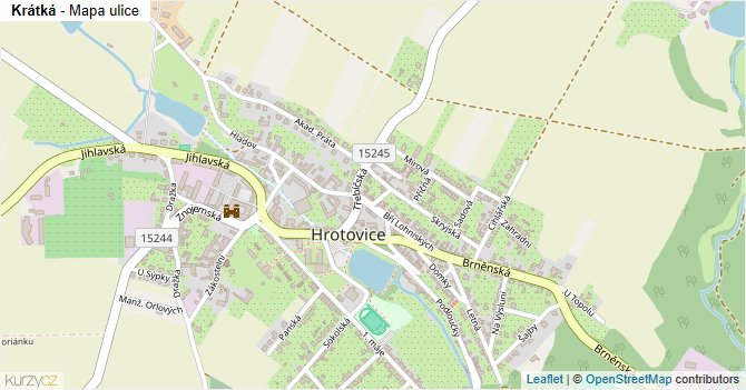 Krátká - mapa ulice