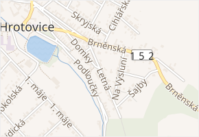 Letná v obci Hrotovice - mapa ulice
